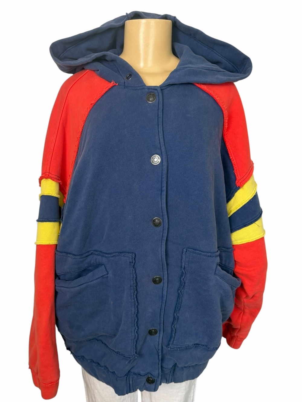 Free People We The Free Jianna Varsity Bomber Jacket large RARE - Picture 3 of 9